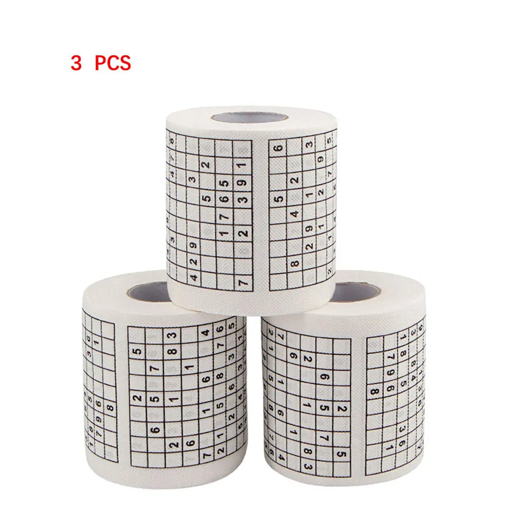 Sudoku Game Toilet Paper, Office and Home Puzzle Roll Paper, Home Creative Fun Toilet Paper, Wood Pulp Toilet Paper