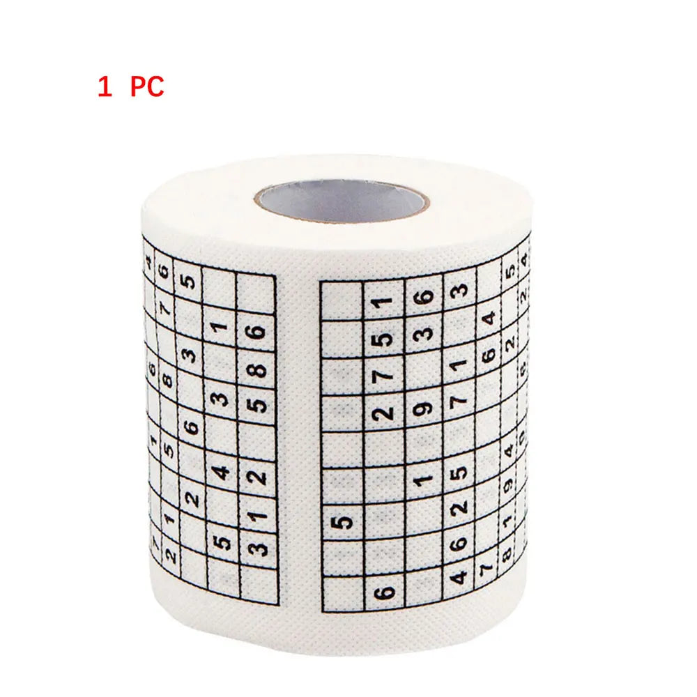 Sudoku Game Toilet Paper, Office and Home Puzzle Roll Paper, Home Creative Fun Toilet Paper, Wood Pulp Toilet Paper
