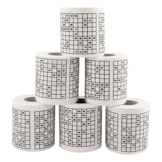 Sudoku Game Toilet Paper, Office and Home Puzzle Roll Paper, Home Creative Fun Toilet Paper, Wood Pulp Toilet Paper